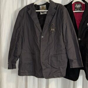 #20 mens gray embroidered blazer size XL